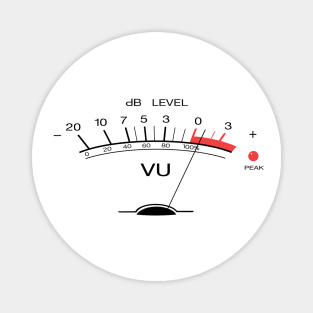 Volume VU Meter Vintage Audio Engineer Recording Studio Gear Head Musician Guitar Shirt Classic Magnet
